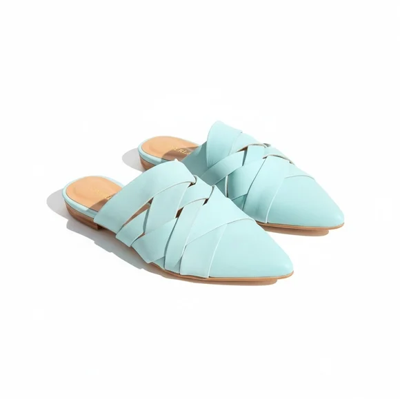 Women's Stylish Light Blue/Turquoise Overland Slip-On Mules Size 38 - Picture 2 of 6
